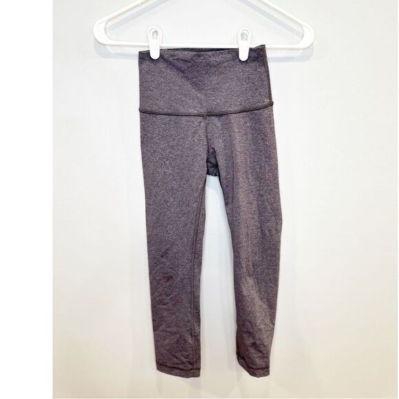 Lululemon wunder under high rise crop heathered black size 2 - Picture 3 of 5